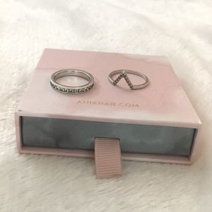 Cubic Zirconia set in Sterling Silver ring size 7